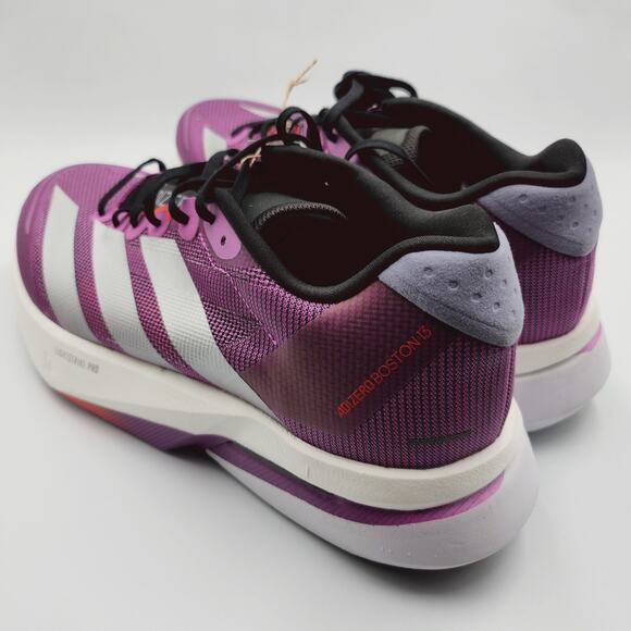 Men Sz 9.5 Adidas Running Shoes Adizero Boston 13 Purple Silver Lucid JS4943 Aut main image 5
